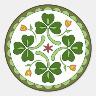 Round Sticker - Irish Good Luck Hex