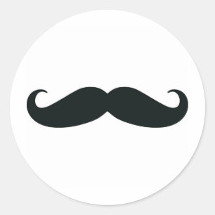 Round Sticker - Moustache