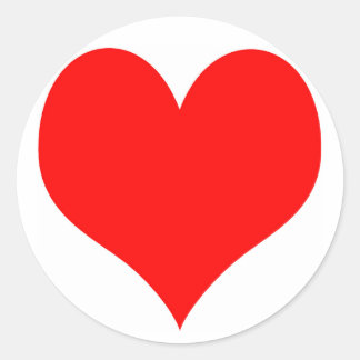 Round sticker with a Red Heart in the middle