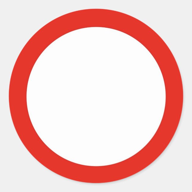 Round sticker with do not enter traffic sign. (Front)