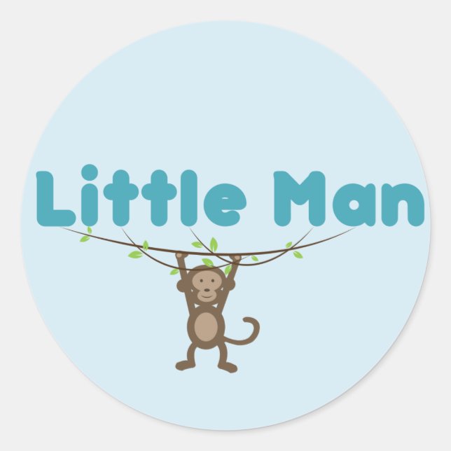 Round sticker with monkey design (Front)