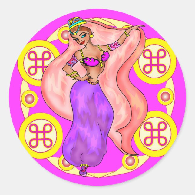 Round Stickers - Belly Dancer (Front)