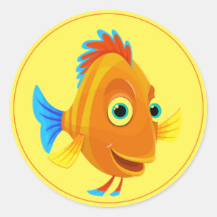 Round Stickers-Fish Classic Round Sticker