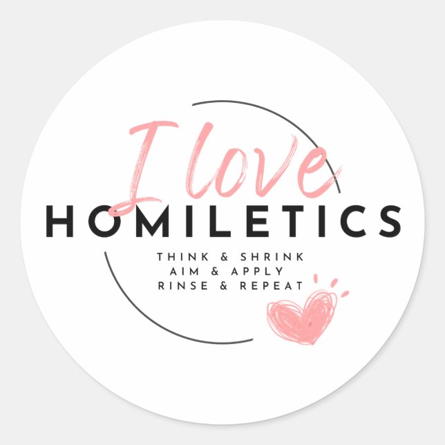 Round Stickers - Homiletics Heart (Front)