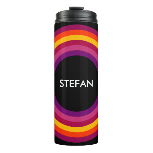 Round Stripes Frame 01 + your backgr. & ideas Thermal Tumbler