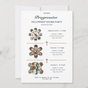 Round Table Progressive Dinner Invitation