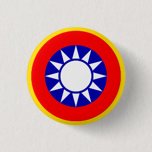 Round Taiwan flag button