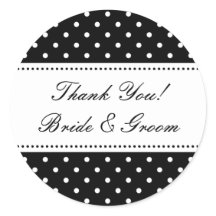 Round Thank you stickers for wedding favours