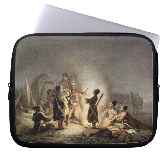 Round the Camp Fire (colour litho) Laptop Sleeve (Front)