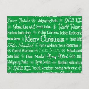 Round the World Christmas Holiday Postcard