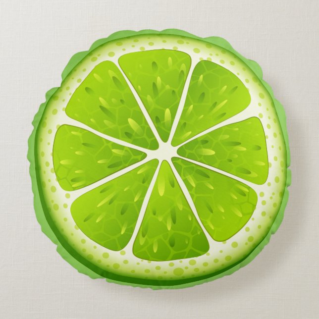 Round Throw Pillow-Lime Pillow (Front)
