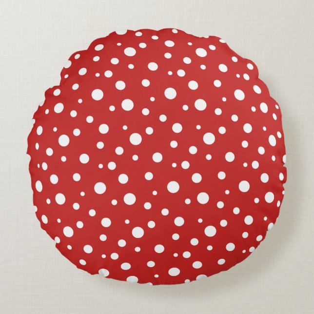 Round Throw Pillow-Polka Dots Pillow (Front)