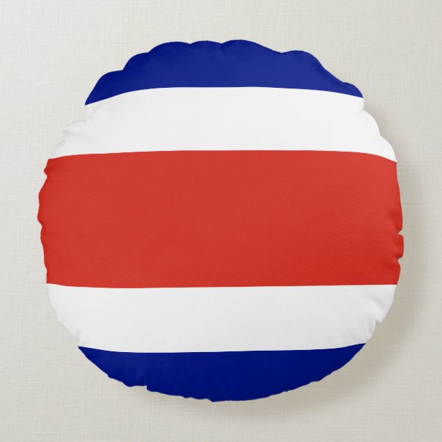 Round Throw Pillow with flag of Costa Rica (Front)