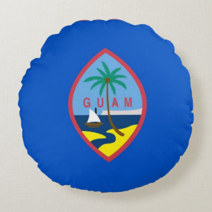 Round Throw Pillow with flag of Guam, USA