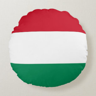 Round Throw Pillow with flag of Hungary