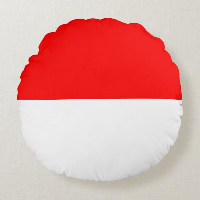 Round Throw Pillow with flag of Indonesia (Front)