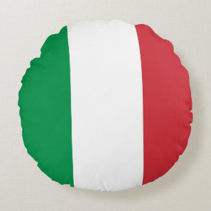 Round Throw Pillow with flag of Italy