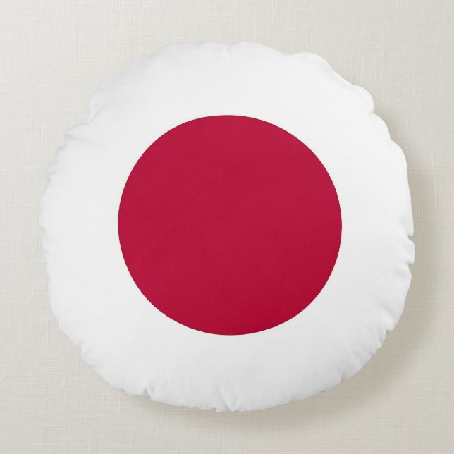 Round Throw Pillow with flag of Japan (Front)