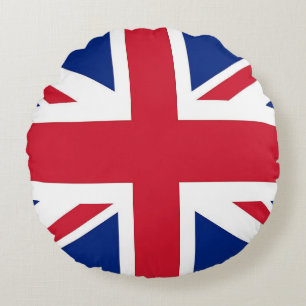 Round Throw Pillow with flag of United Kingdom