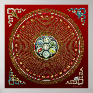 Round Tibetan “OM” Mantra Mandala Poster