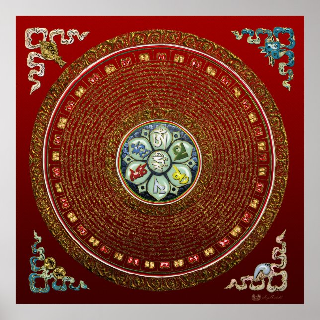 Round Tibetan “OM” Mantra Mandala Poster (Front)