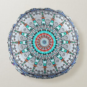 Round Touch Of Turquoise Pillow