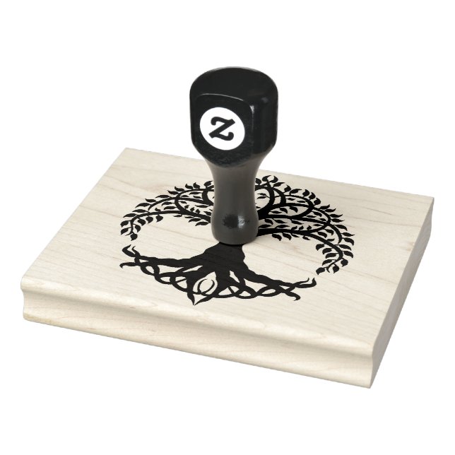 Round tree white background rubber stamp (Stamp)