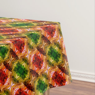 Round-ups generate red, green and gold shapes tablecloth