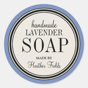 Round Vintage Label Frame Lavender Soap Template