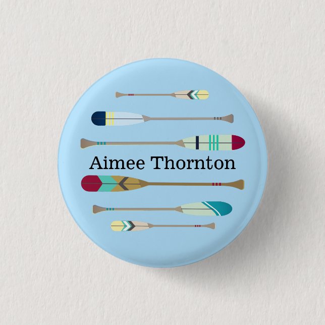 Round Vintage-style Oars 1 Inch Round Button (Front)