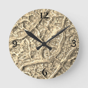 Round Wall Clock With Organic texture print