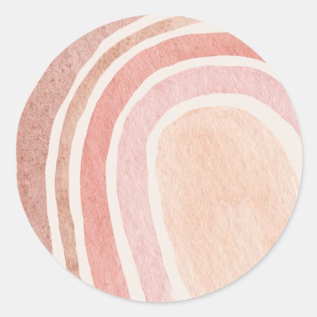 Round Watercolor Rainbow Sticker (Front)