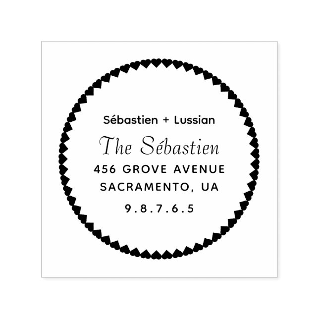 Round Wedding Self-inking Stamp (Design)