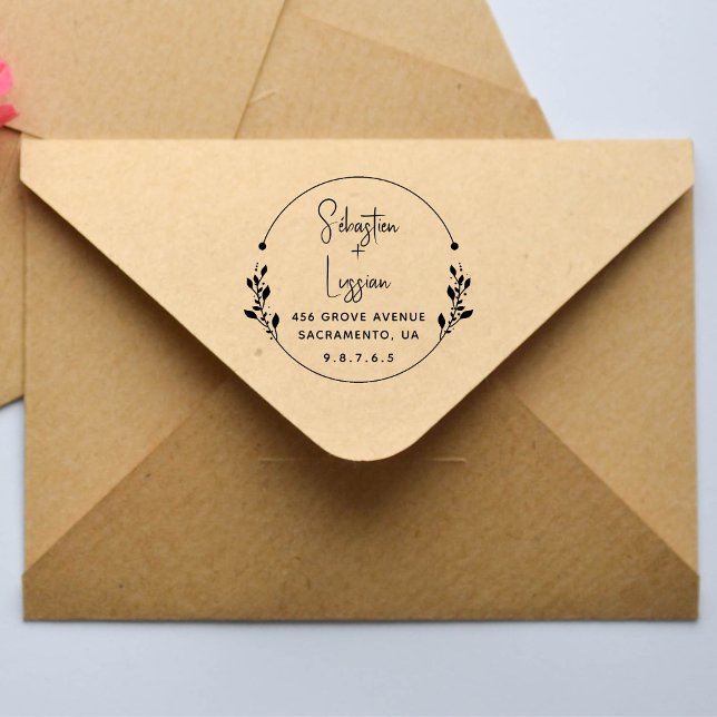 Round Wedding Self-inking Stamp (Creator Uploaded)