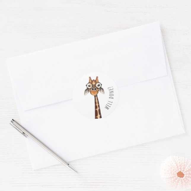 Round Well Done! Stickers - Giraffe (Envelope)