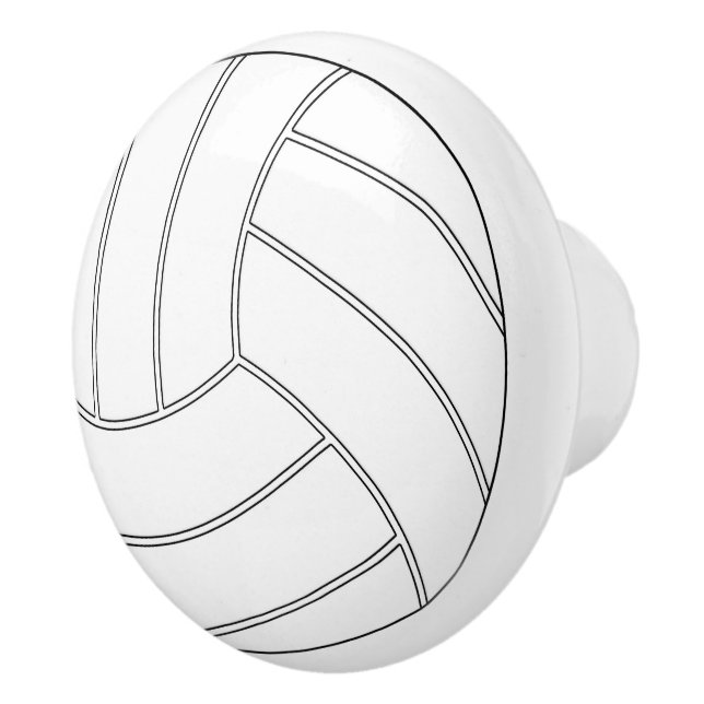 Round White Volleyball Drawer Knob Pull (Right)