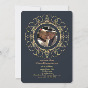 Round Wired Hearts Photo Invitation