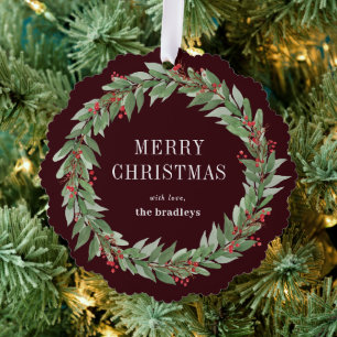Round Wreath Ornament Christmas Card