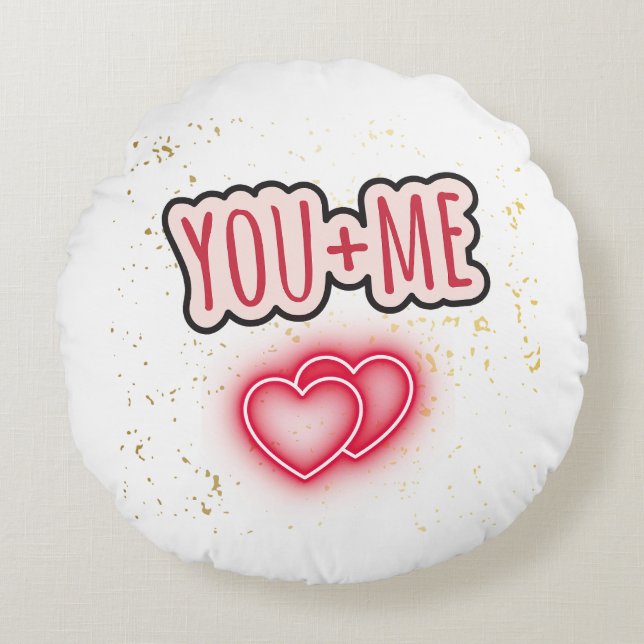 Round You + Me Pillow (Front)