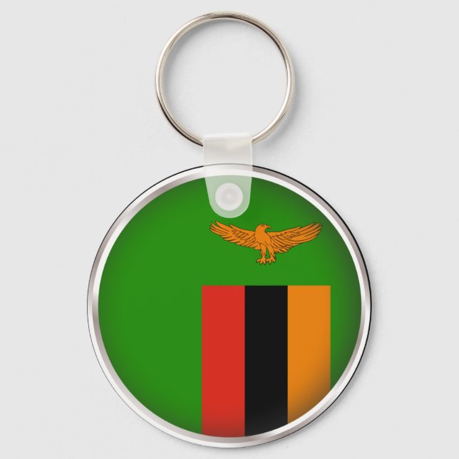 Round Zambia Keychain (Front)
