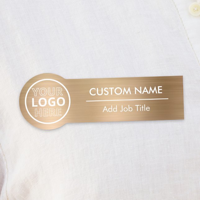 Rounded Brushed Metallic Gold Clothes Employee Name Tag (Rounded Brushed Metallic Gold Clothes Employee Name Tag
)