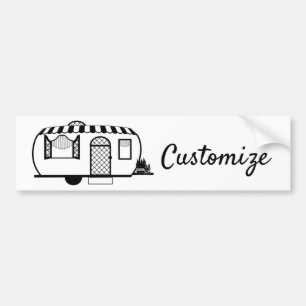 Rounded Caravan Trailer Thunder_Cove Bumper Sticker