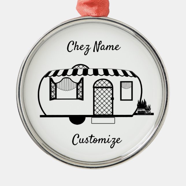 Rounded Caravan Trailer Thunder_Cove Metal Ornament (Front)