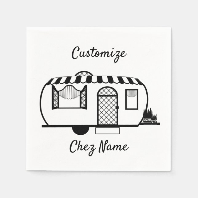 Rounded Caravan Trailer Thunder_Cove Napkin (Front)