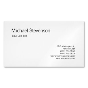 Rounded Corner Black White Personalized Magnetic Business Card