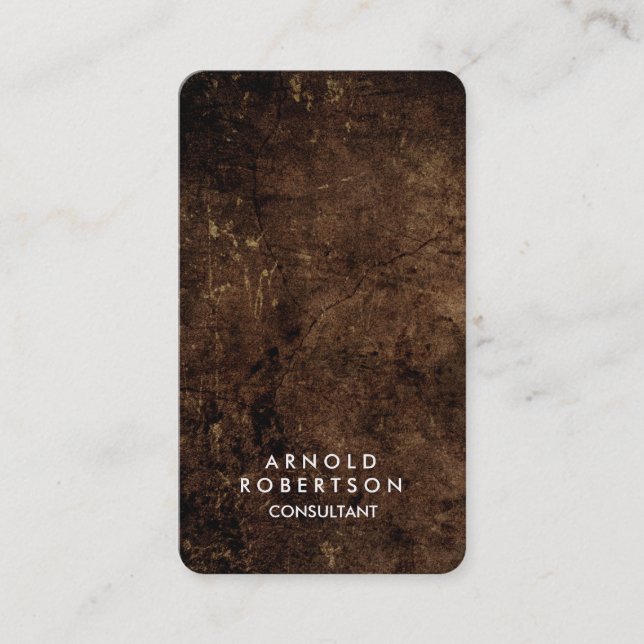 Rounded Corner Brown Texture Elegant Modern Business Card (Front)