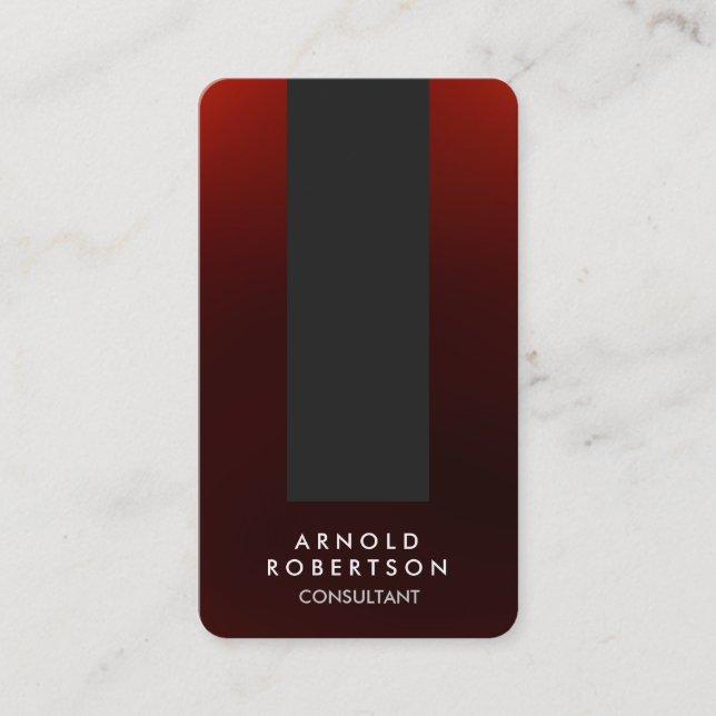 Rounded Corner Brownish Red Grey Business Card (Front)