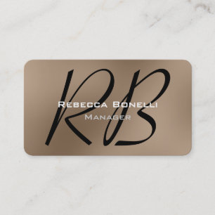 Rounded Corner Browny Beige Manager Business Card