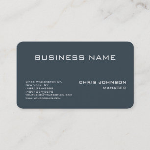 Rounded Corner Charcoal Grey Business Card