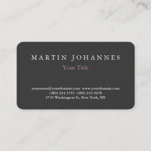 Rounded Corner Elegant Grey Business Card